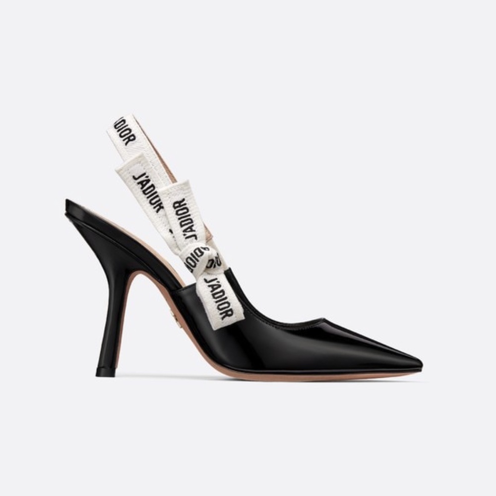 Dior J'Adior Slingback Black Patent Sz 8 Worn Once